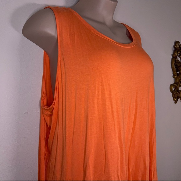 4x Ava And Viv Vibrant Orange Sleeveless Dress Stretch Knee Length Soft Fabric - Picture 4 of 14